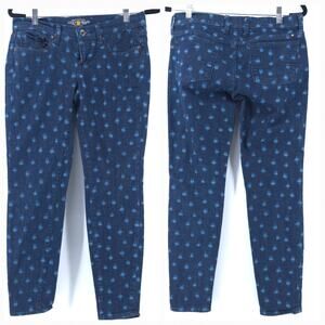 Lucky Brand SW Aztec Boho Chic Maximalist Charlie Skinny Ikat Mid Rise Dark 6/28